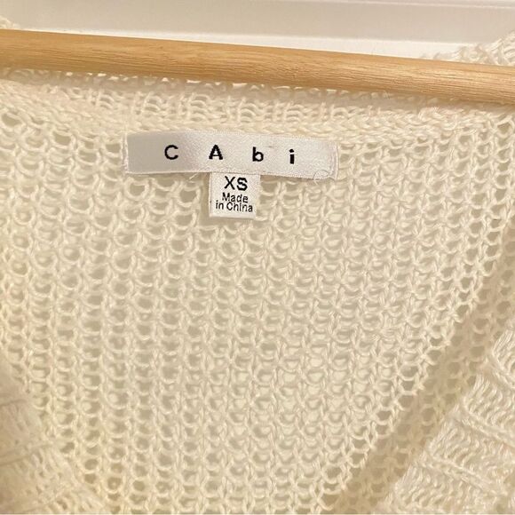 Cabi White Linen Boho Chic Loose Knitted Festival Casual Tank Top Blouse Shirt - Picture 4 of 5